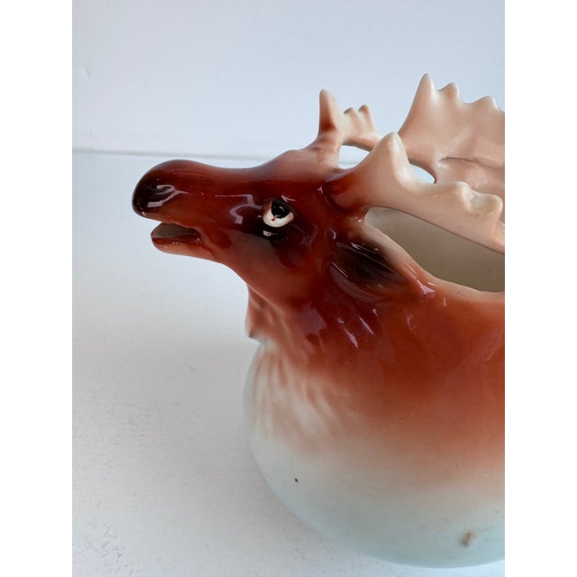 Ceramic Elk Moose Pitcher For Sale - Image 7 of 7