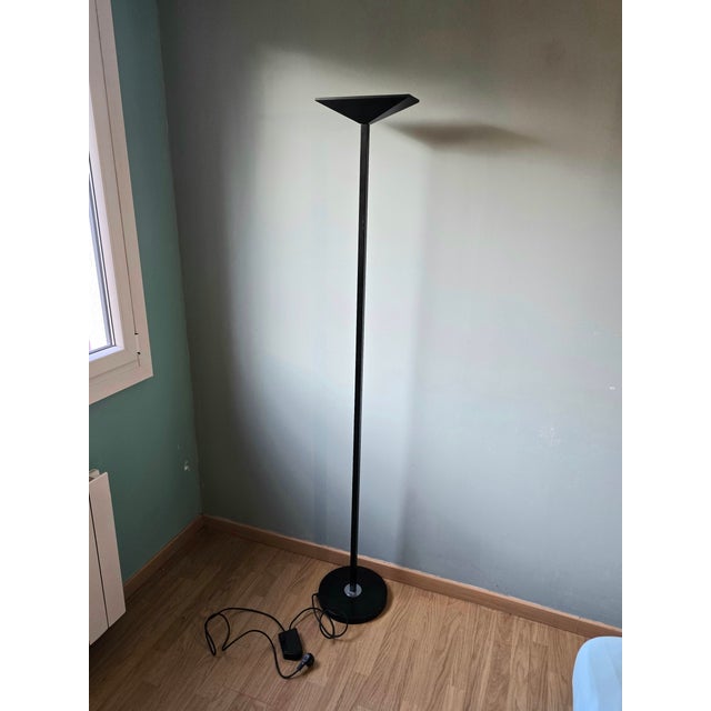 Black Halogen Floor Lamp attributed to Pierre Disderot, 1980 For Sale - Image 8 of 13