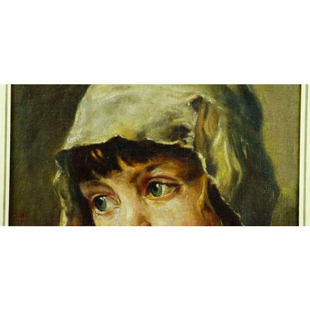 Gustave Lino, Portrait of a Child, 1890s, Oil on Canvas, Framed For Sale - Image 8 of 18