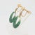 Metal Pair of Vintage 14k Yellow Gold and Spinach Jade Hoop Screw Back Earrings For Sale - Image 7 of 12