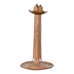 Antique Stickley Style Arts & Crafts Hammered Copper Candlestick, Circa 1900