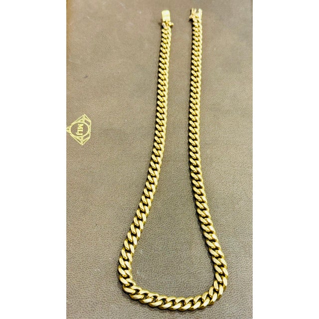 Vintage 14 Karat Yellow Gold 96.7 Gm Miami Cuban Link Italian Chain Unisex, 20" For Sale - Image 18 of 18
