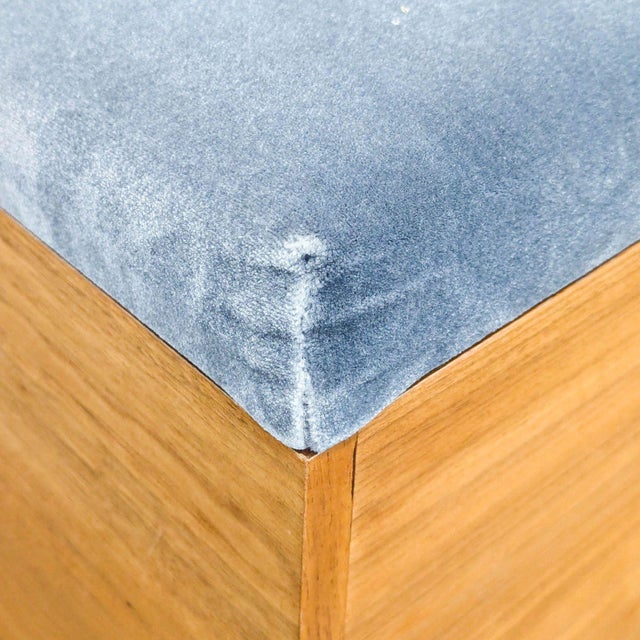 Brown Cb2 Storage Bench With Upholstered Top For Sale - Image 8 of 11