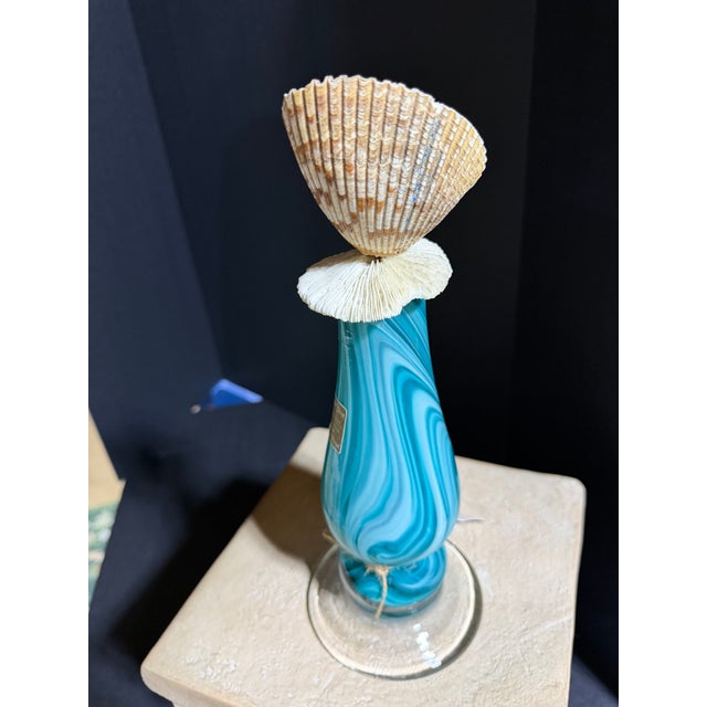 Celestial Meets the Sea Mid-Century Slag Glass Decor-Coastal Art Sculpture For Sale In Chicago - Image 6 of 8