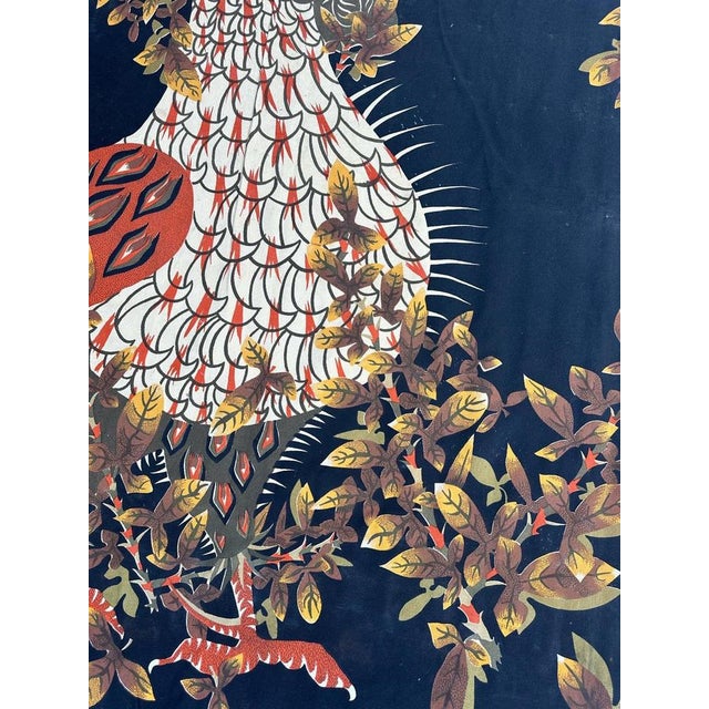1940s French Hand Printed Rooster Tapestry by Lurçat For Sale - Image 5 of 14