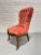Wood Victorian Tufted Slipper Chair | Pink Velvet Upholstery | Antique Accent Chair on Brass Casters, C. 1900's For Sale - Image 7 of 12