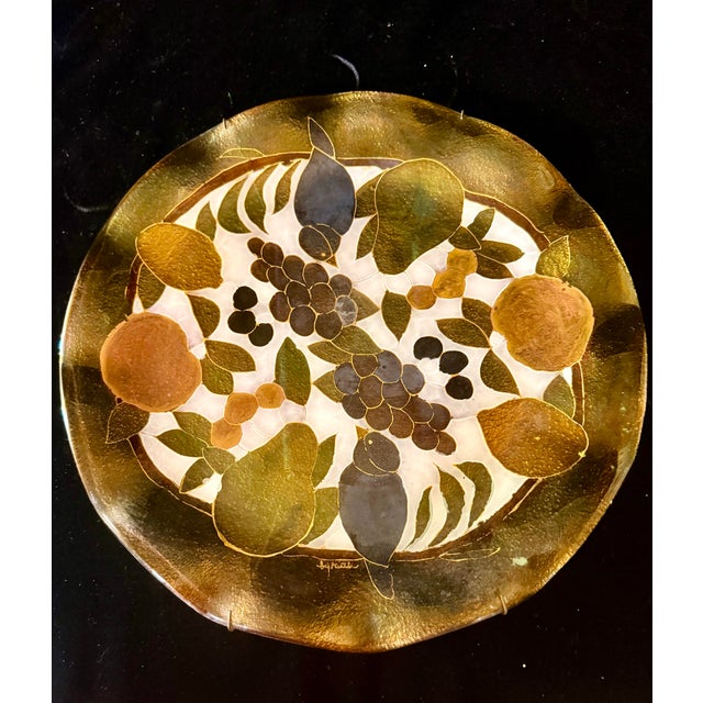 Mid-Century Modern Mid 20th Century Fused Art Glass Decorative Plate For Sale - Image 3 of 12