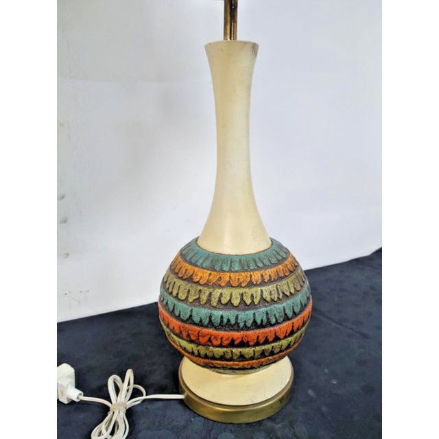 Nice chunky brick or fat lava type styling, no flaws noted. 28" tall without the shade.
