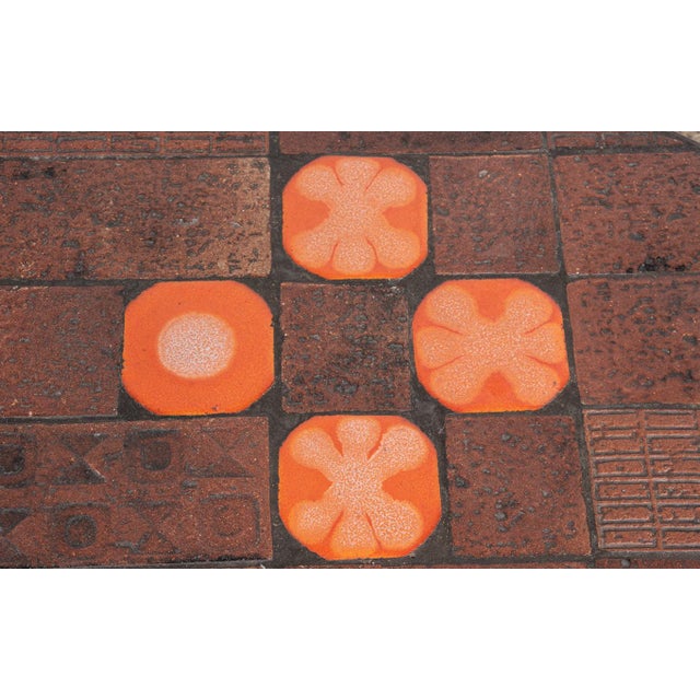 Coffee Table in Lava Stone, Ceramic and Steel by Jean Jaffeux, 1960s For Sale - Image 9 of 10