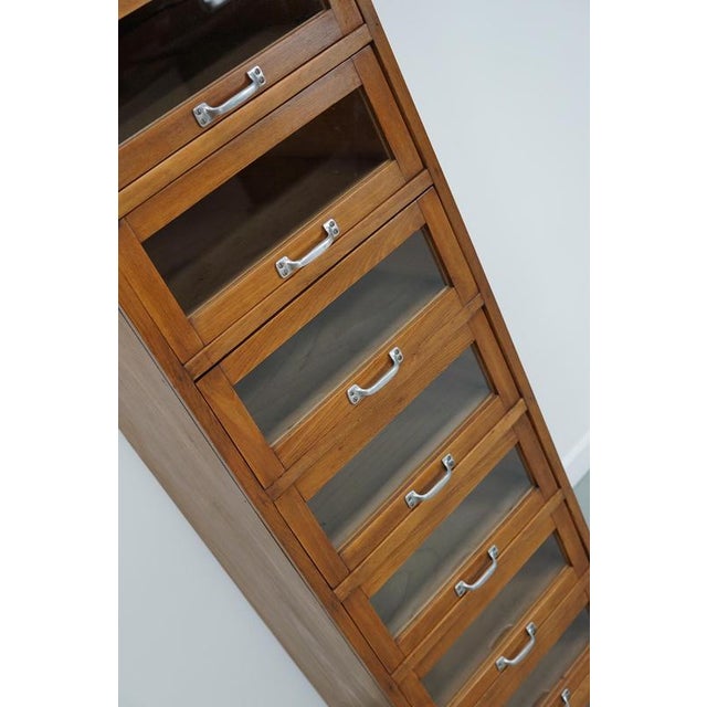 Vintage German Beech and Oak Haberdashery Shop Cabinet, 1950s For Sale - Image 11 of 17