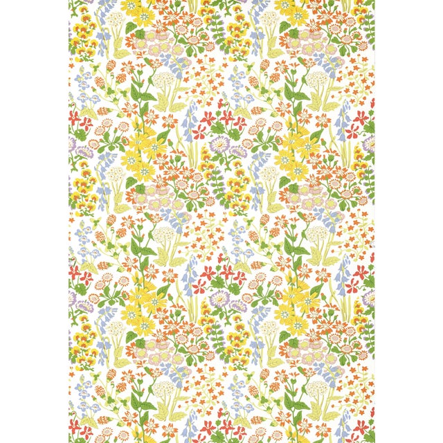 The House of Scalamandré Nymph Floral Wallcovering, White For Sale
