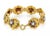 Contemporary Antique Blue Enamel & Seed Pearl Rose 14k Yellow Gold Link Bracelet For Sale - Image 3 of 5