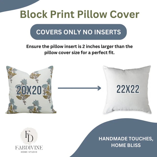 Not Yet Made - Made To Order Fabdivine Artistic Block Print Throw Pillow Cushion Cover Thick Cotton White 22x22 Inch- Abhishek For Sale - Image 5 of 5