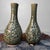 Teal Celadon Ikebana Vases with Floral Relief by Noma Gazan, Japan, 1970s, Set of 2 For Sale - Image 8 of 17