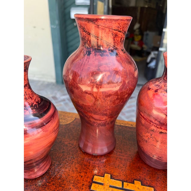 4 Vintage Chinese Realgar Peking Glass Vases For Sale In Los Angeles - Image 6 of 7