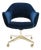 Saarinen Executive Arm Chair in Navy Velvet, Swivel Base, Gold Edition For Sale