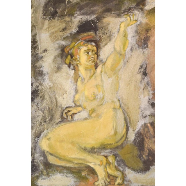 Vicente Vela, Large Figurative Expressionist Nude Studies, 1997, Oil on Canvas, Set of 2 For Sale - Image 3 of 18
