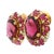 Vintage Italian 18k Gold Pink Tourmaline Ruby Sapphire Diamond Cluster Earrings For Sale - Image 13 of 15