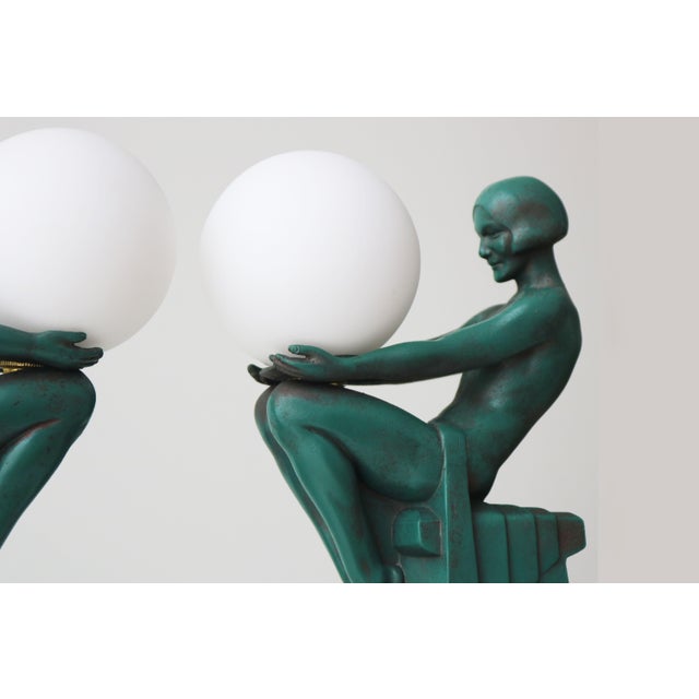 Délassement Table Lamps by Max Le Verrier, 1930, France, Set of 2 For Sale - Image 3 of 14