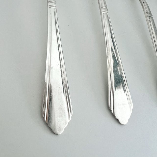 Traditional Set of 5 Demitasse Silverplate Spoon Coffee Tea Simple Silver Plate Wilshire For Sale - Image 3 of 4