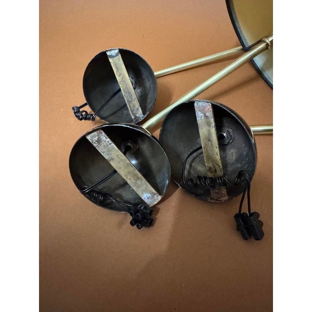 Metal Wall Lights in the style of Jean Royere, 1950s, Set of 3 For Sale - Image 7 of 10
