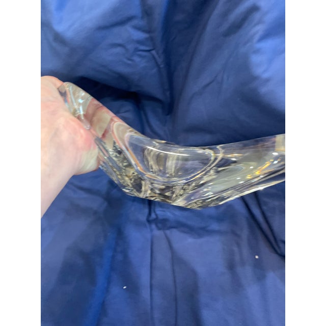 Daum 1940s Daum France Crystal Freeform 3 Candle Holder Float Bowl Piece, Artist Signed For Sale - Image 4 of 7