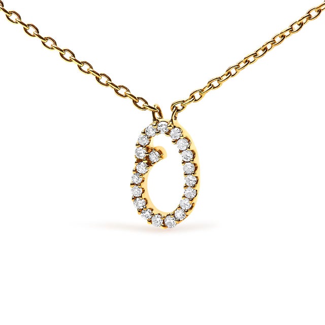 Embrace the elegance of personalization with this stunning 10K Yellow gold pendant, delicately crafted into a flowing...