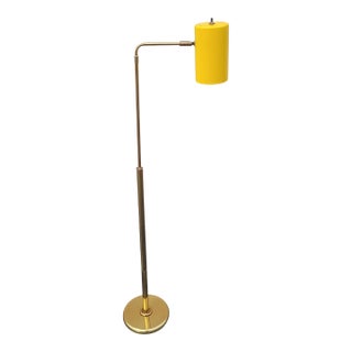 1960s Minimalist Mid Century Modern Brass Floor Lamp For Sale