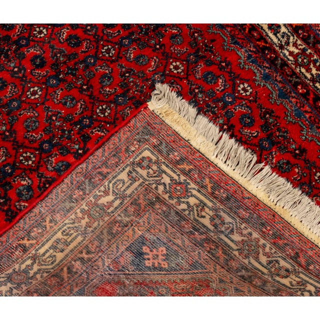 Red Persian Hamadan Rug, 11' X 5' 3.5" For Sale - Image 8 of 8