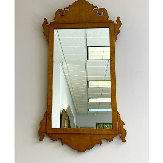 Chippendale Chippendale Mirror Flame Maple Colonial Williamsburg Foundation For Sale - Image 3 of 5