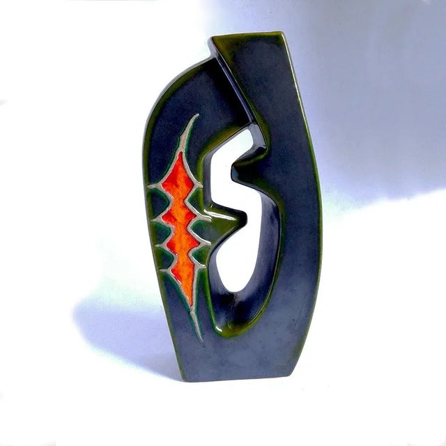 Mid-Century Italian Ceramic Vase by Roberto Rigon For Sale - Image 4 of 6