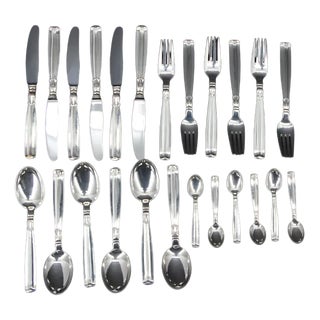 Lotus Cutlery in Silver 830, 1940s, Set of 24 For Sale