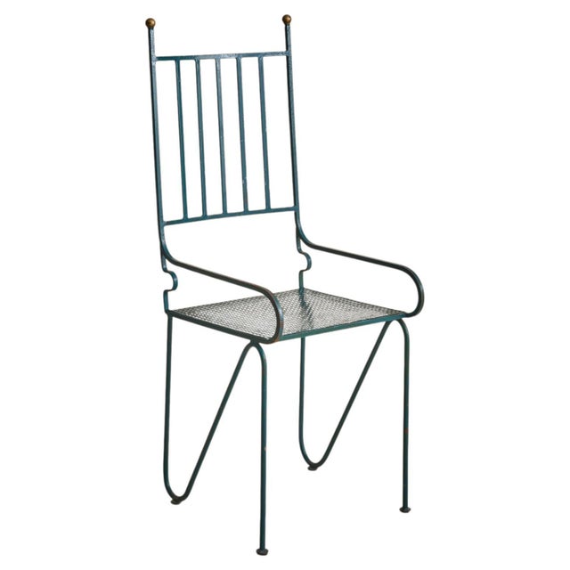 French Green Iron Armchair, 1960s - 3 Available For Sale