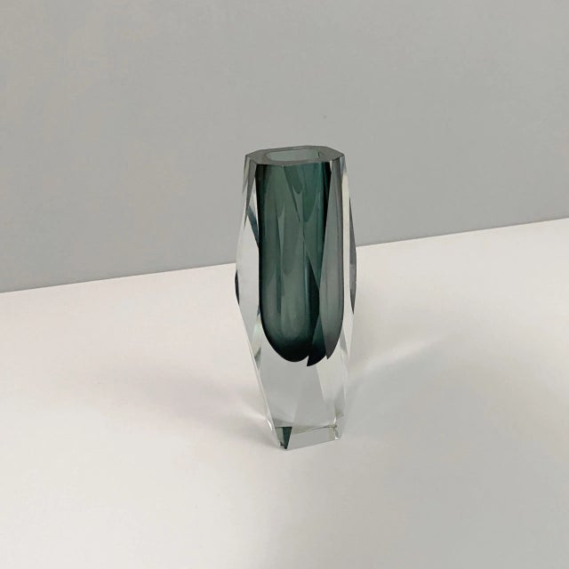Mid-Century Modern Italian Gray Murano Glass Vase, 1970s For Sale - Image 3 of 13