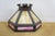 Antique Arts & Crafts Octagonal Caramel & Pink Slag Glass Panel Lamp Shade 17" For Sale - Image 9 of 15