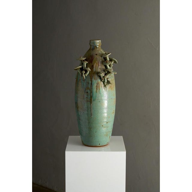Organic Modern Glazed Ceramic Mushroom Vase by John Rezner, 1995 For Sale - Image 3 of 8