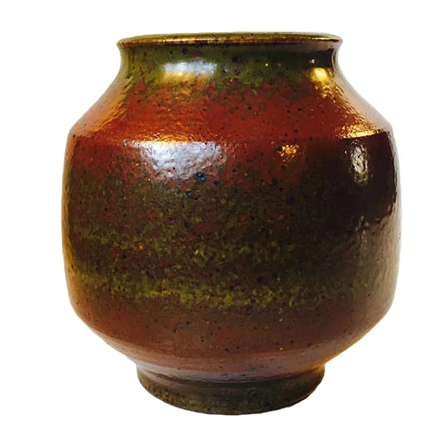 Solfatara Glazed Stoneware Vase by Marianne Starck for Michael Andersen & Son, 1950s For Sale