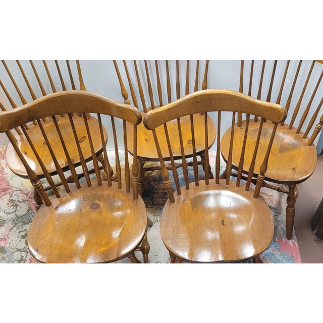 Wood 5 S Bent Brothers Colonial Pine Windsor Chairs For Sale - Image 7 of 10