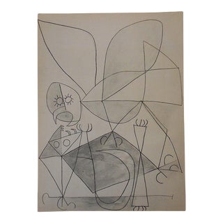 Vintage Mid 20th C. Limited Edition Picasso Lithograph - From Verve Art Journal For Sale