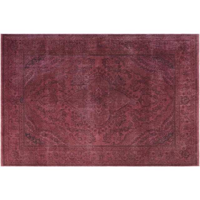 Retro Purple/Brown Wool Rug - 6'10'' X 9'8'' For Sale - Image 9 of 10