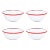 Crow Canyon Home Enamelware, Vintage 20 oz. Cereal Bowls in White with Red Rim - Set of 4 For Sale