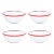 Crow Canyon Home Enamelware, Vintage 20 oz. Cereal Bowls in White with Red Rim - Set of 4 For Sale