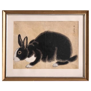 Japanese Painting, 19th-Century, Watercolor on Paper, Framed For Sale