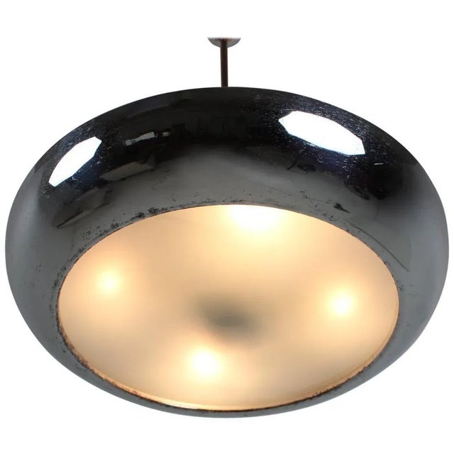 Functionalist Ufo Chrome Pendant by Josef Hurka for Napako, 1930s For Sale - Image 18 of 18