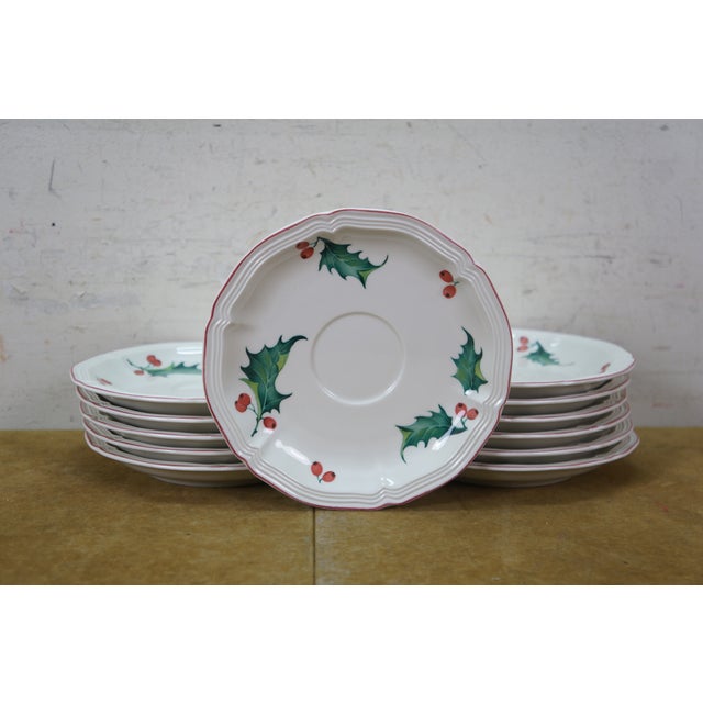 Mid 20th Century Villeroy & Boch Holly & Berry Christmas Pattern Dinner Service Set for 12 - 74pc For Sale - Image 16 of 16