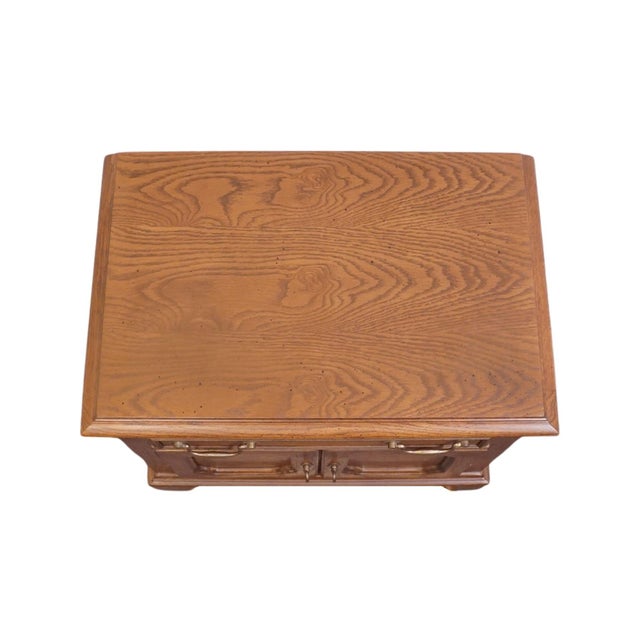 Bassett Furniture Solid Walnut Early American 26" Cabinet Nightstand 260-2060-271 For Sale - Image 10 of 14