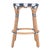2020s Tobias 24 in. Seat Height Round Rattan Backless Counter Stool, White/Navy Stripe/ Natural Rattan Frame For Sale - Image 5 of 7