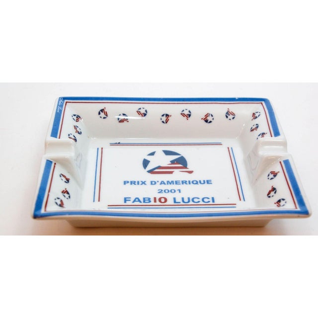 French Porcelain Dish Catchall "Prix D'Amérique 2001 Fabio Lucci" France For Sale - Image 3 of 11