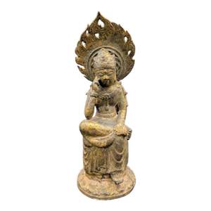 Antique Gilt-Bronze Japanese Statue: Miroku Bosatsu