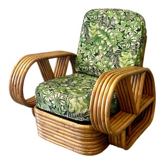 Vintage Midcentury Five Strand Bamboo Lounge Chairs After Paul Frankl For Sale